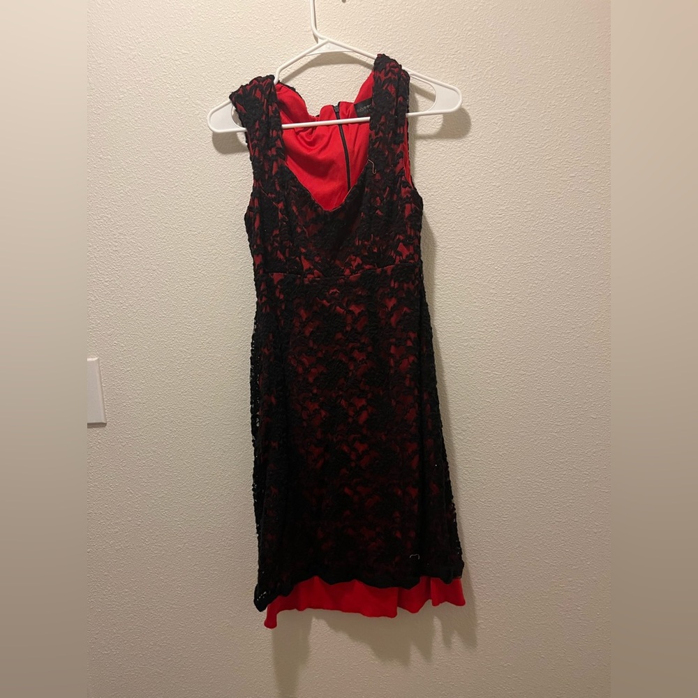Red lace dress